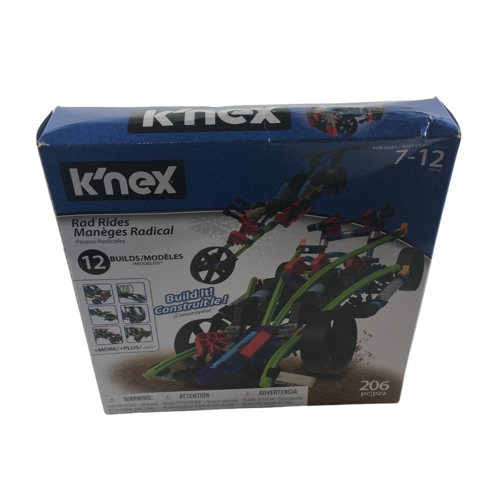 K'NEX RAD RIDES 12 IN 1 BUILDING SET 206PCS NIB